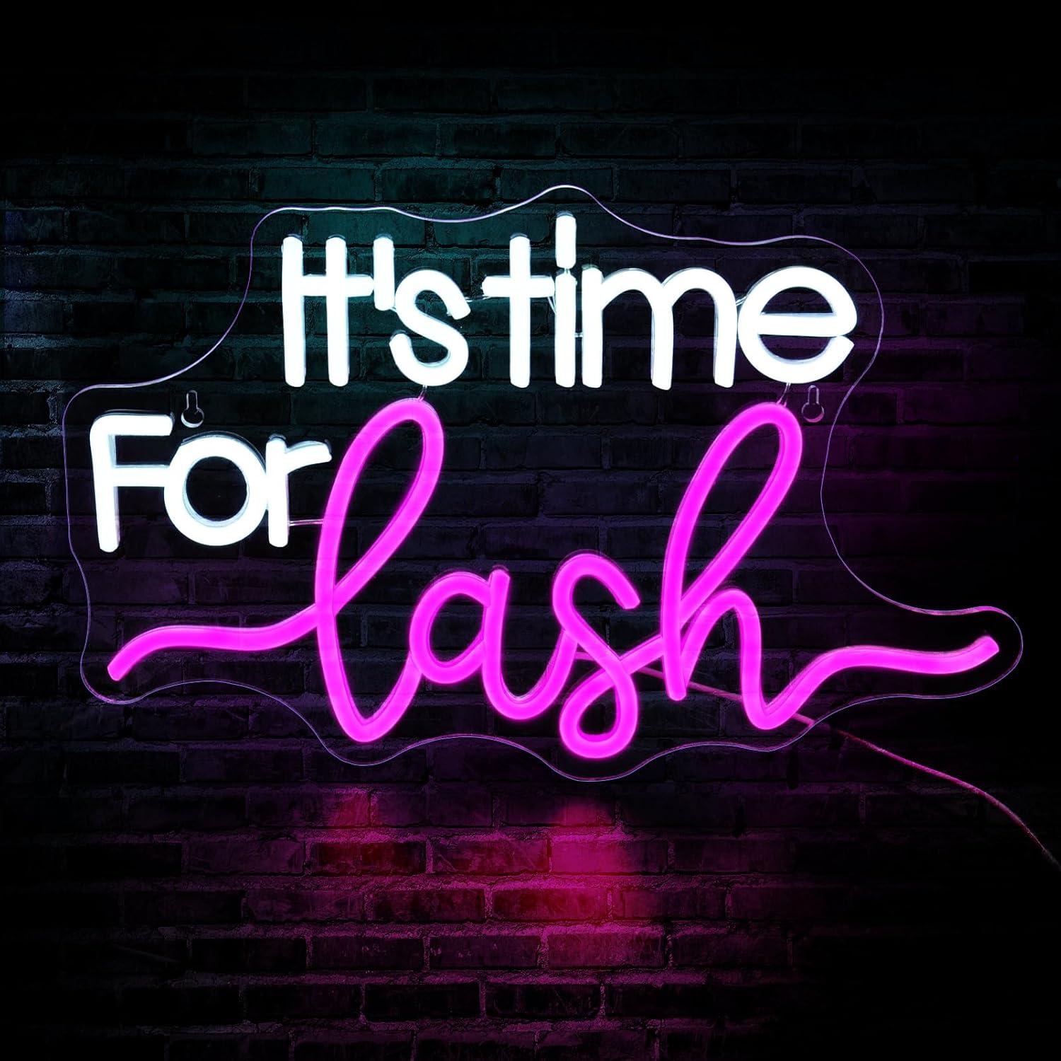 Beauty Makeup Bar - ป้ายไฟนีออน Lash Neon Sign สำหรับตกแต่งผนัง ร้านทำเล็บ