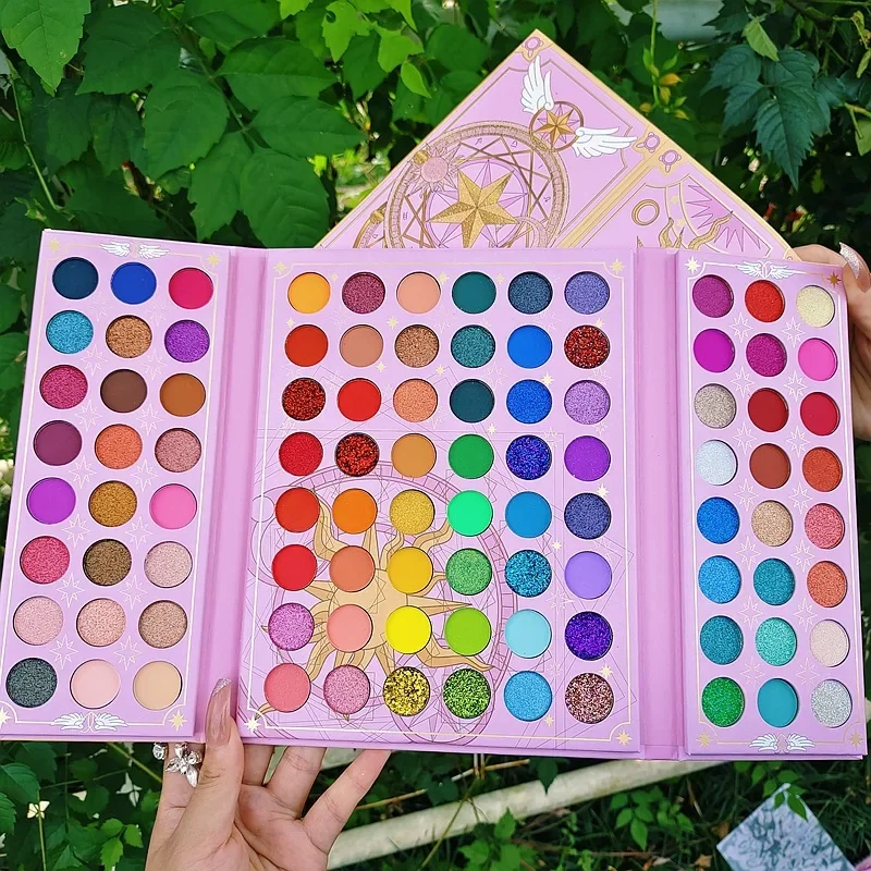 Beauty Book Makeup Kit - แผ่นอายแชโดว์96สีประกายระยิบระยับแบบแมทอายแชโดว์สีสันสดใสสำหรับเทศกาลคริสต์มาสพาเลทอายแชโดว์