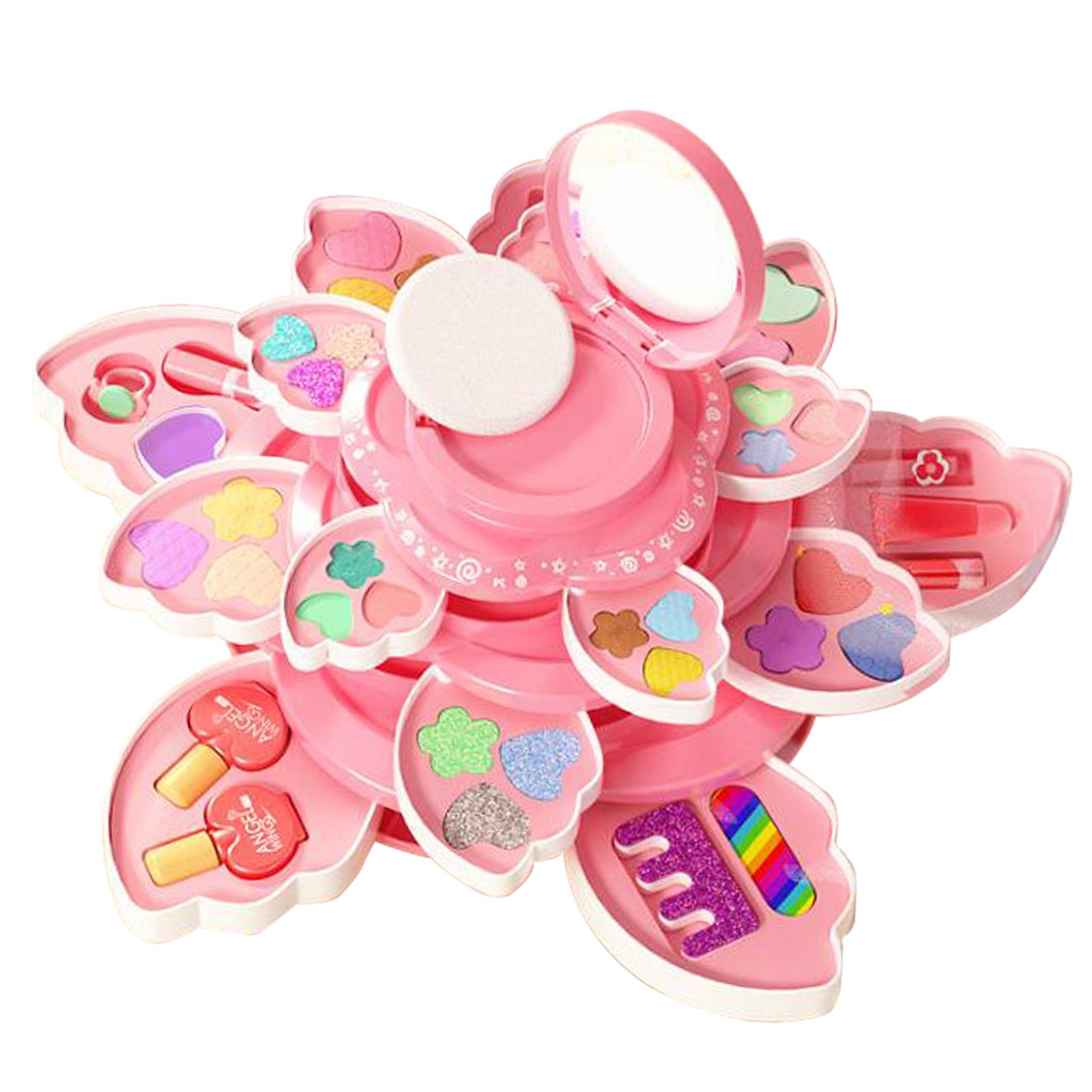 Beauty Makeup Vanity Set - ชุดเครื่องสำอางของเล่นสำหรับเด็ก, ชุดแต่งหน้าเด็ก, ของเล่นโต๊ะเครื่องแป้ง, พกพาสะดวก, ของเล่นแต่งหน้าสำหรับเด็กผู้หญิง, ของเล่นแต่งหน้าสำหรับเด็กอายุ