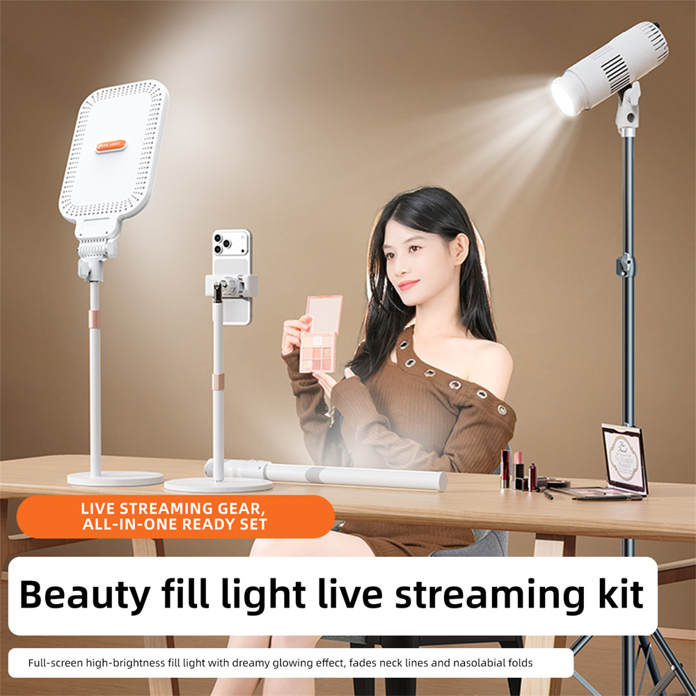 Beauty Makeup Video - ไฟวิดีโอ LED แบบเต็มหน้าจอ Ra95+ พร้อมขาตั้งสำหรับถ่ายภาพ ถ่ายทอดสด