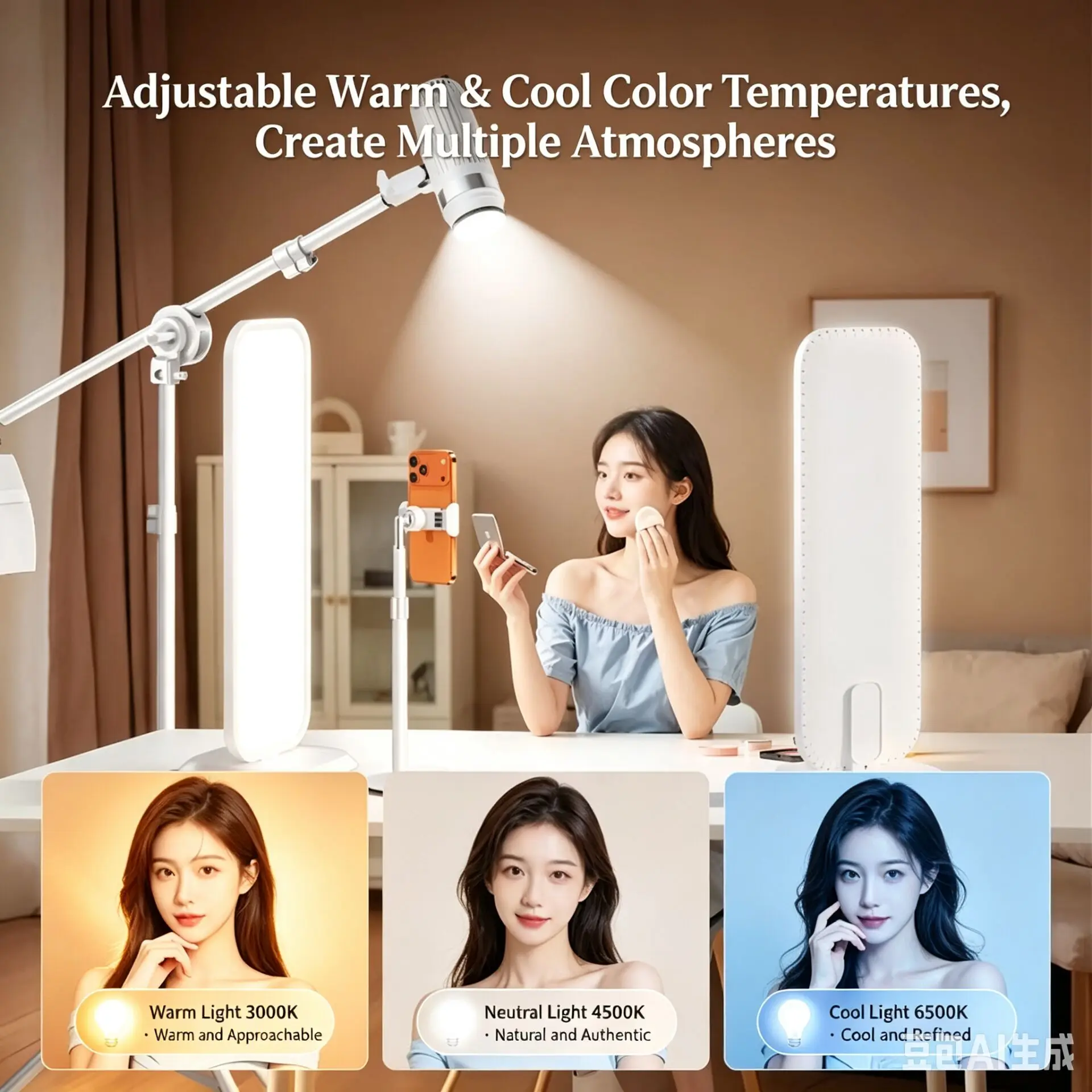 ไฟ LED ตั้งโต๊ะแบบครึ่งตัว ปรั - Beauty Makeup Video บทวิจารณ์และราคา