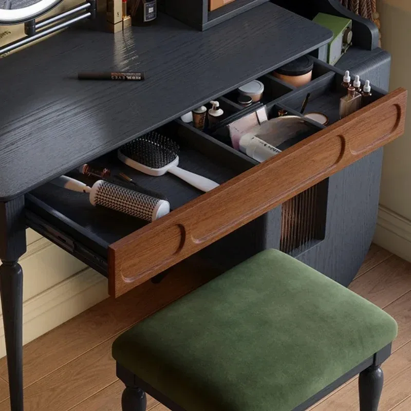 โต๊ะเครื่องแป้งสีดำพร้อมลิ้นชั - Beauty Makeup Vanity Set บทวิจารณ์และราคา