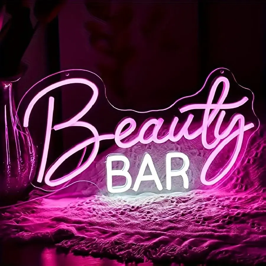 ป้ายนีออนขนตาแสงสีชมพูเรืองแสง - Beauty Makeup Bar บทวิจารณ์และราคา