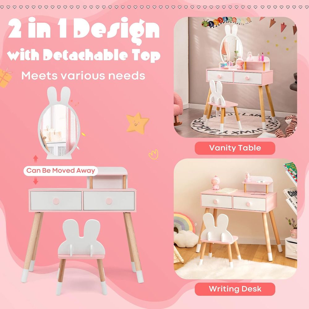 โต๊ะเครื่องแป้งเด็ก EY Kids ลา - Beauty Makeup Vanity Set บทวิจารณ์และราคา
