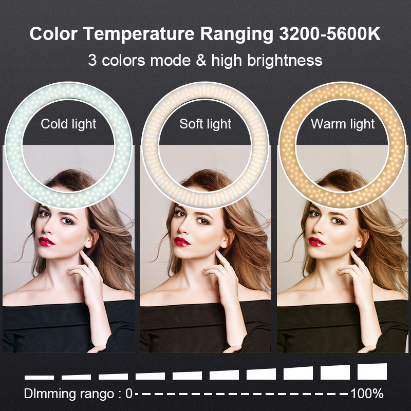 18 นิ้วแหวนแสงขาตั้งกล้อง 200  - Beauty Makeup Video บทวิจารณ์และราคา