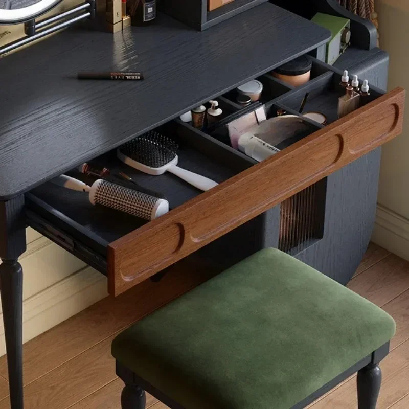 โต๊ะเครื่องแป้งสีดำพร้อมลิ้นชั - Beauty Makeup Vanity Set บทวิจารณ์และราคา