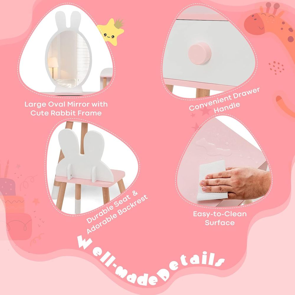 โต๊ะเครื่องแป้งเด็ก EY รุ่น Ra - Beauty Makeup Vanity Set บทวิจารณ์และราคา