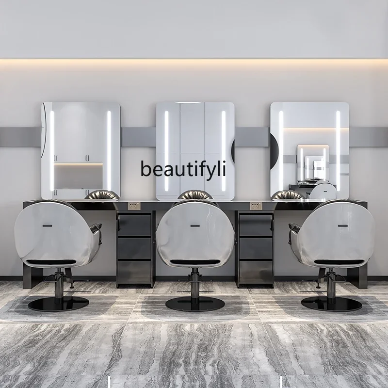โต๊ะกระจกสแตนเลสสำหรับร้านตัดผ - Beauty Makeup Shop บทวิจารณ์และราคา